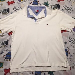 White vintage Tommy Hilfiger collared shirt
